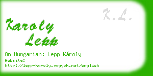karoly lepp business card